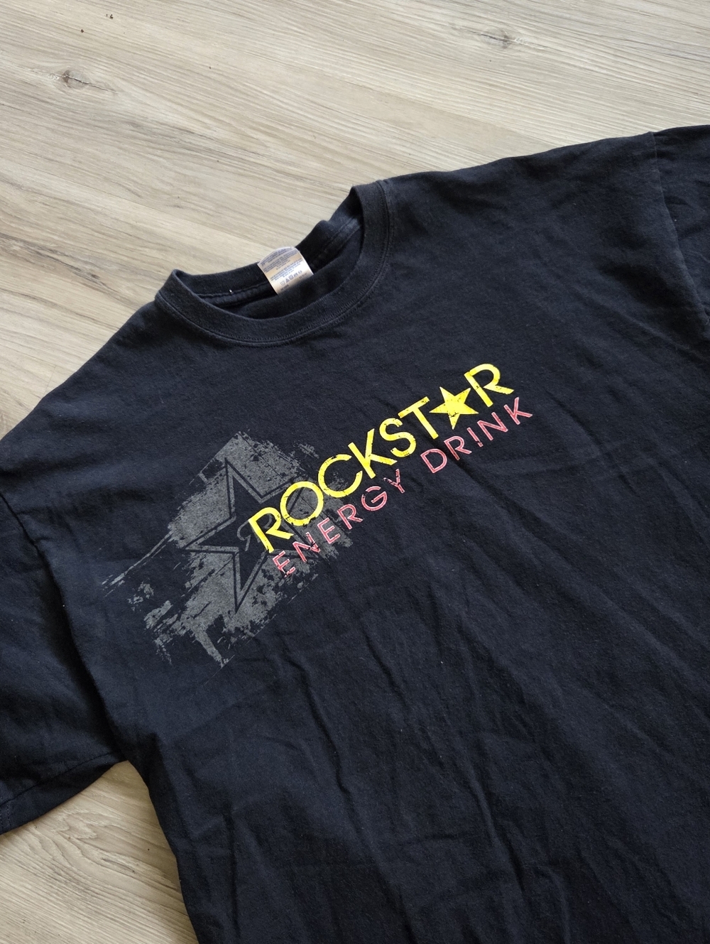 Y2K Rockstar Energy Drink Two Sided Graphic T-Shirt Men's‎ Size XL -Black
